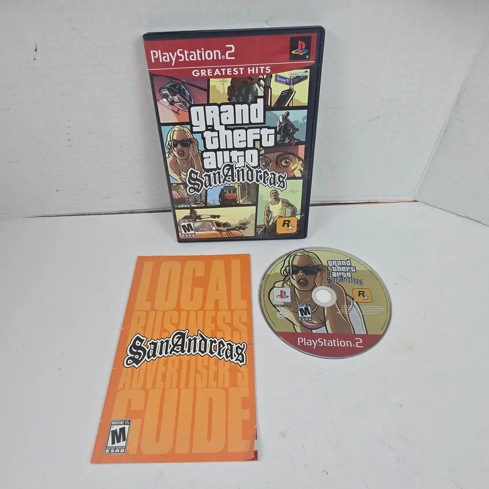 Grand Theft Auto San Andreas PS2 Greatest Hits CIB Complete W/ Map Poster Manual